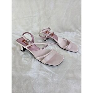 Unlisted Women's Pink Square Toe‎ Block Heel Ankle Strap Sandals Size 10